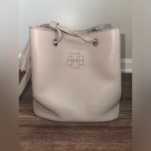 Tory Burch grey bucket purse